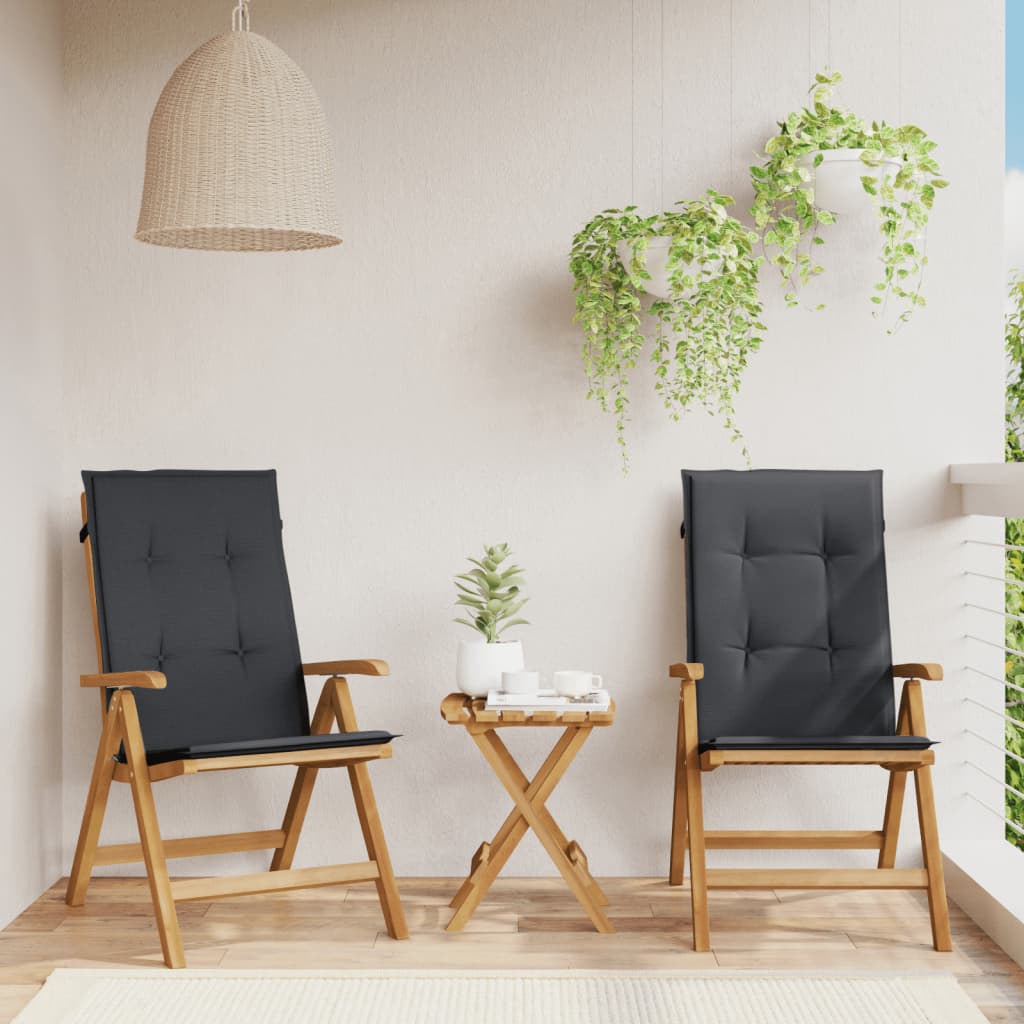 vidaXL Tuinstoelen 4 st verstelbaar met kussens massief teakhout
