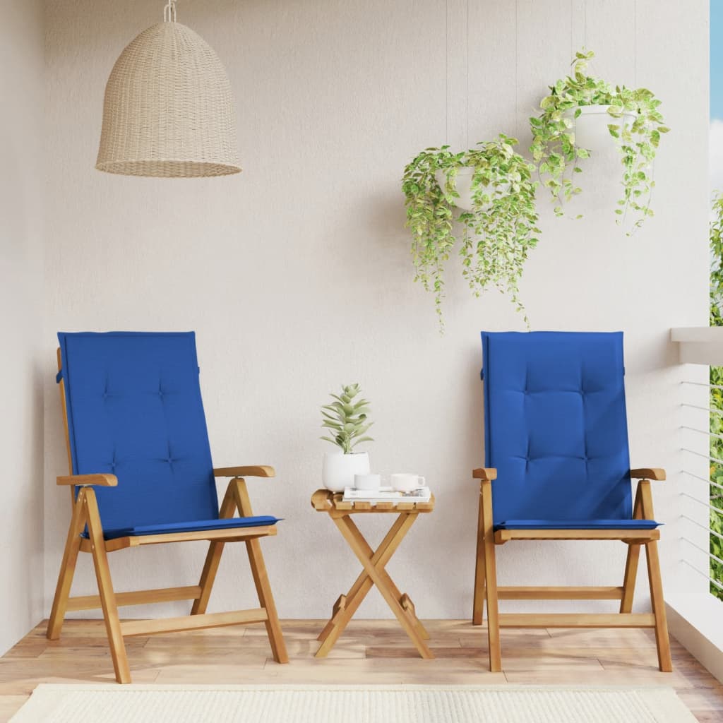 vidaXL Tuinstoelen 4 st verstelbaar met kussens massief teakhout