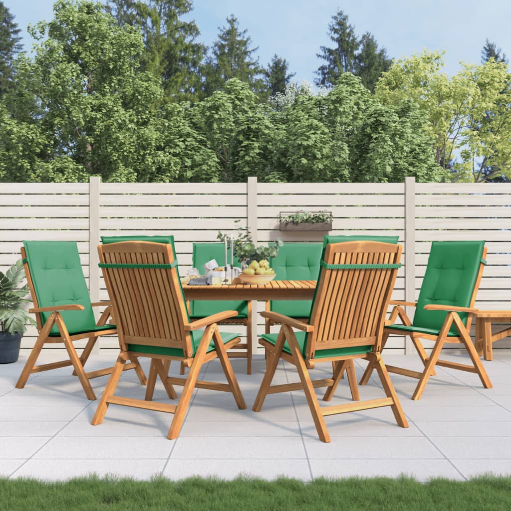 vidaXL Tuinstoelen 4 st verstelbaar met kussens massief teakhout