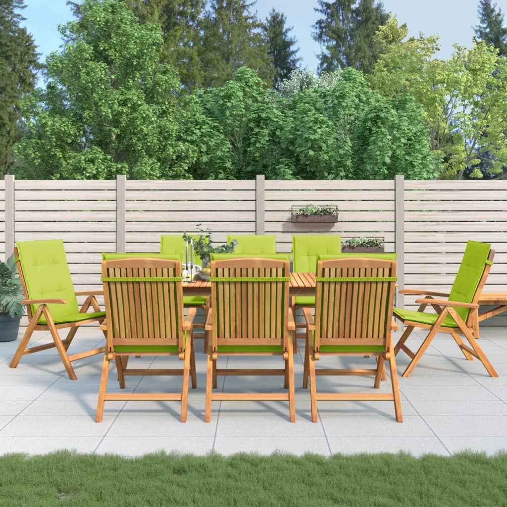vidaXL Tuinstoelen 4 st verstelbaar met kussens massief teakhout