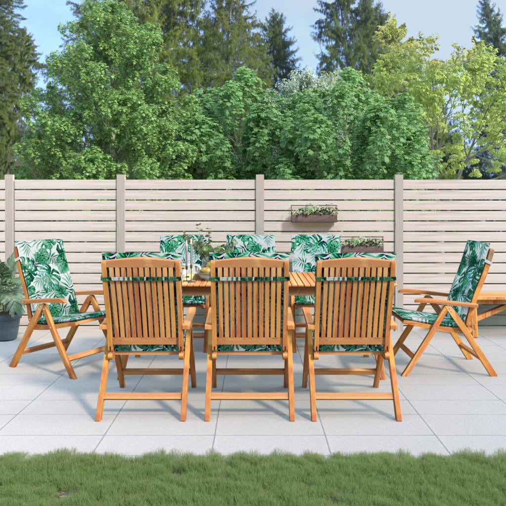 vidaXL Tuinstoelen 4 st verstelbaar met kussens massief teakhout