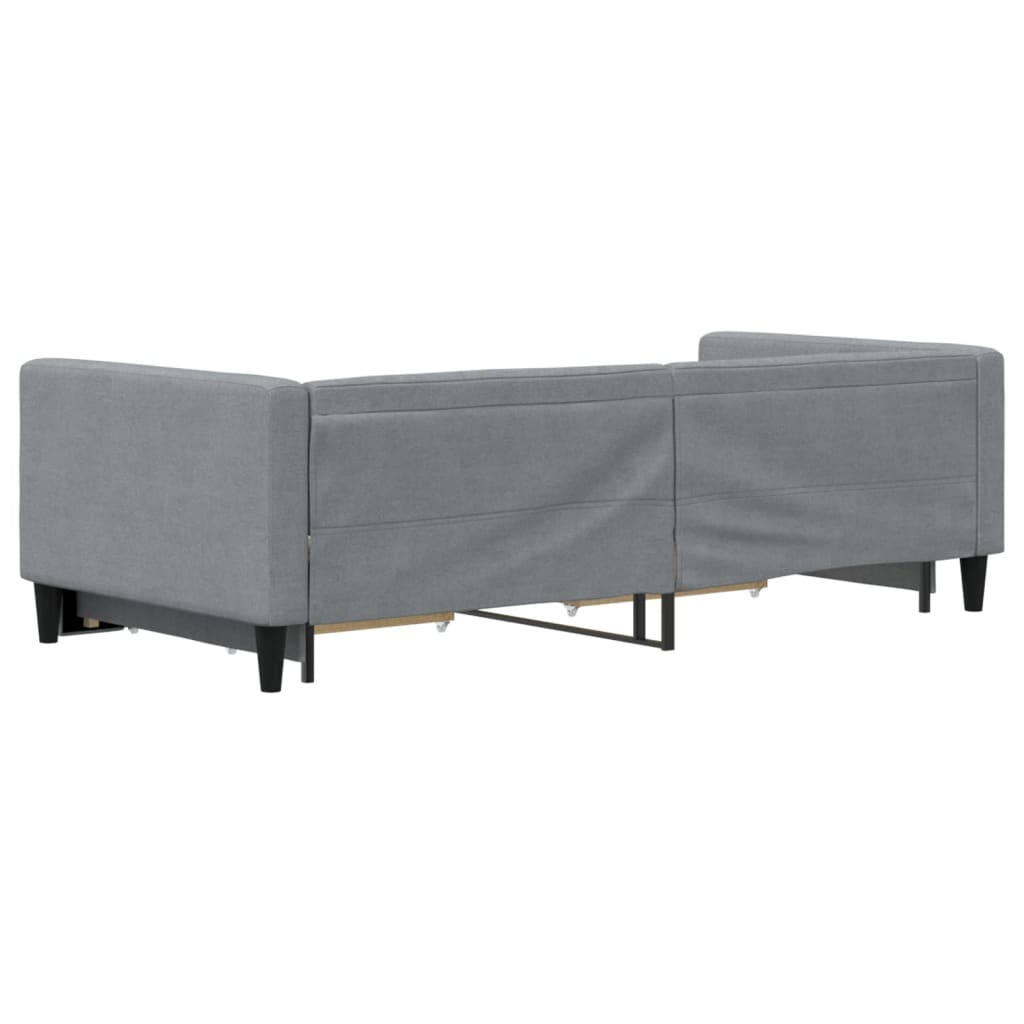 vidaXL Slaapbank met onderschuifbed 100x190 cm stof lichtgrijs