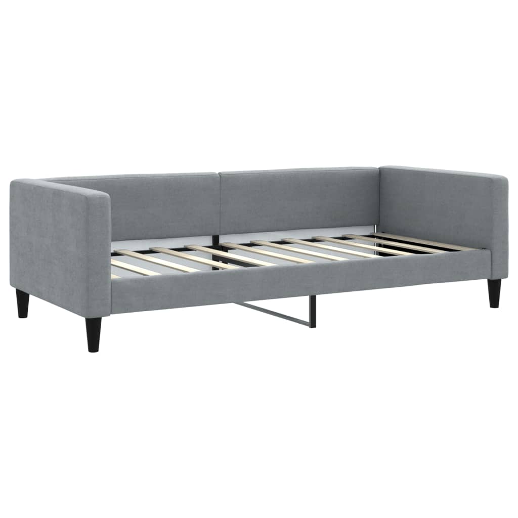 vidaXL Slaapbank met onderschuifbed 100x190 cm stof lichtgrijs