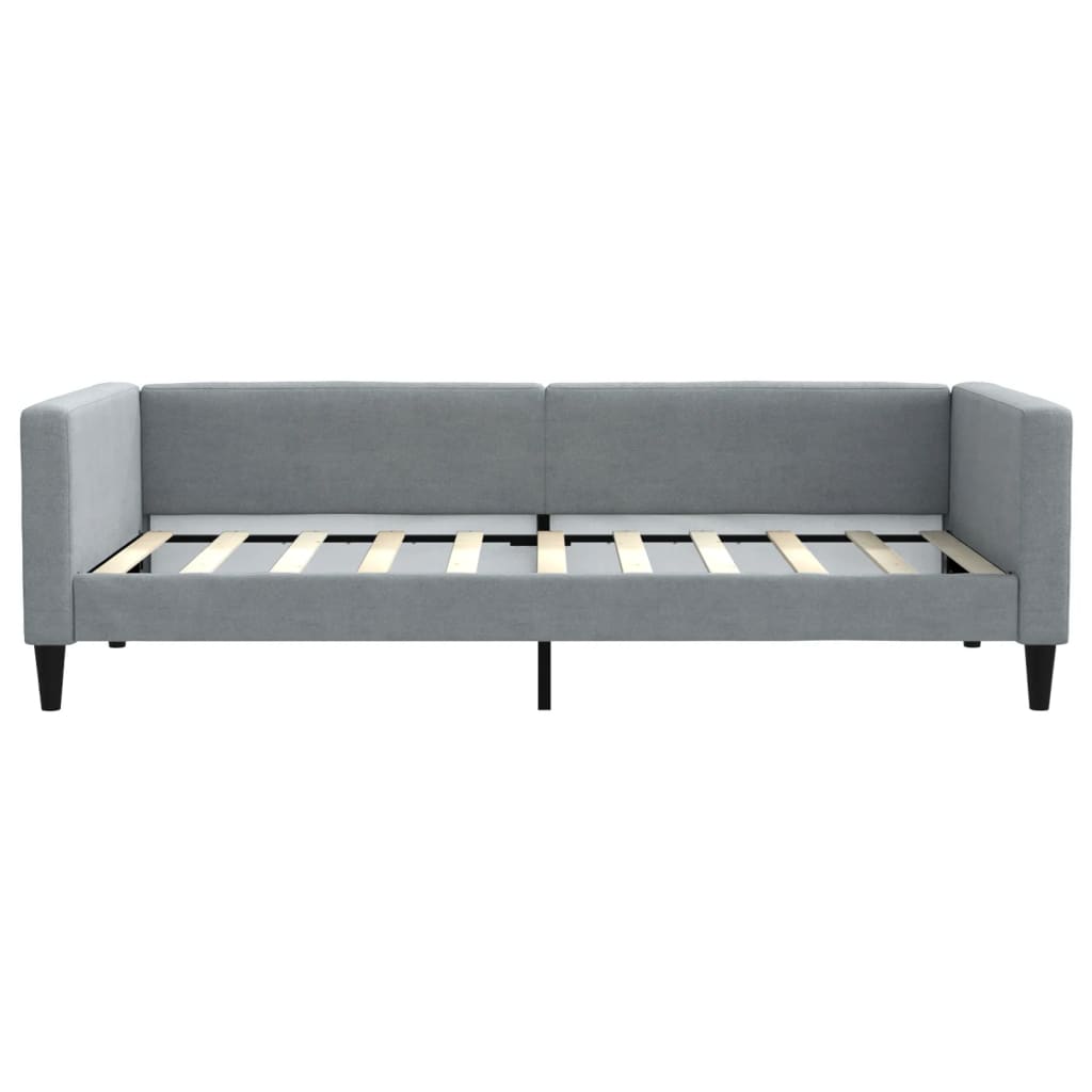 vidaXL Slaapbank met onderschuifbed 100x190 cm stof lichtgrijs