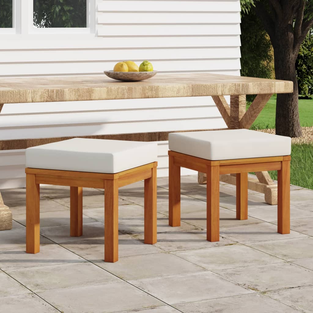 vidaXL Tuinkrukjes 2 st met kussens 40x40x42 cm massief acaciahout - Aashly