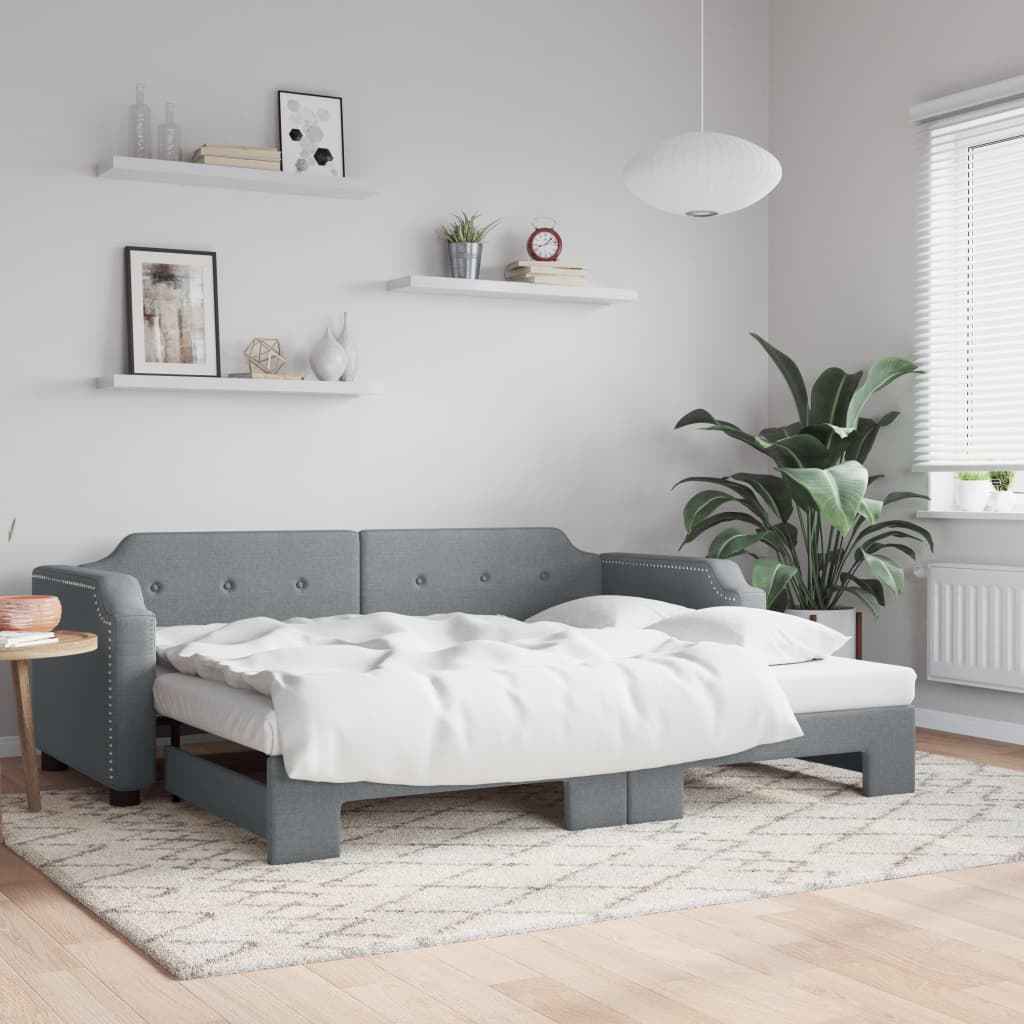 vidaXL Slaapbank 100x190 cm stof donkergrijs