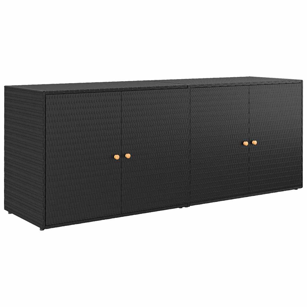 vidaXL Tuinkast 198x55,5x80 cm poly rattan zwart - Aashly