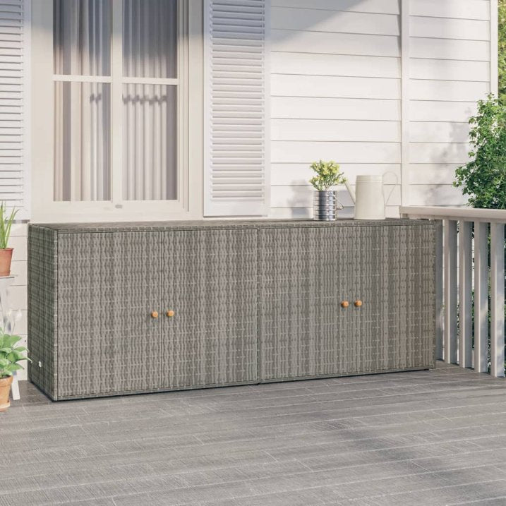 vidaXL Tuinkast 198x55,5x80 cm poly rattan zwart - Aashly