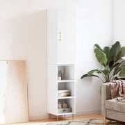 vidaXL Hoge kast 34,5x34x180 cm bewerkt hout hoogglans wit