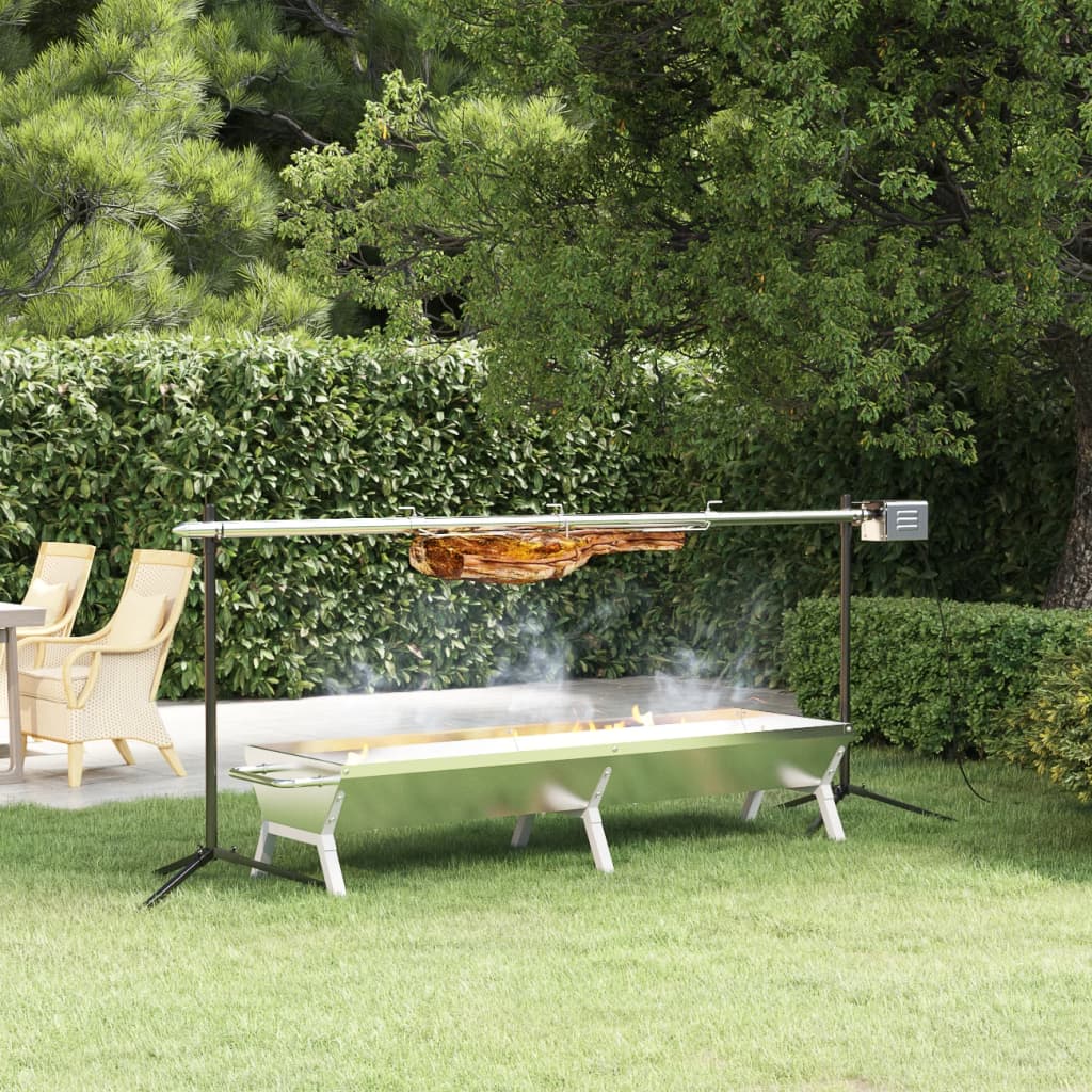 vidaXL Barbecueplaat 158x42x31 cm roestvrij staal zilverkleurig - Aashly