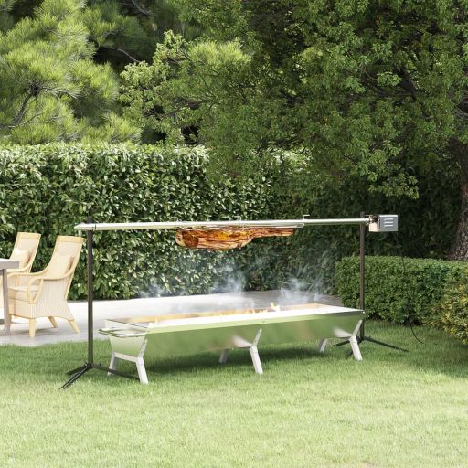 vidaXL Barbecueplaat 158x42x31 cm roestvrij staal zilverkleurig - Aashly