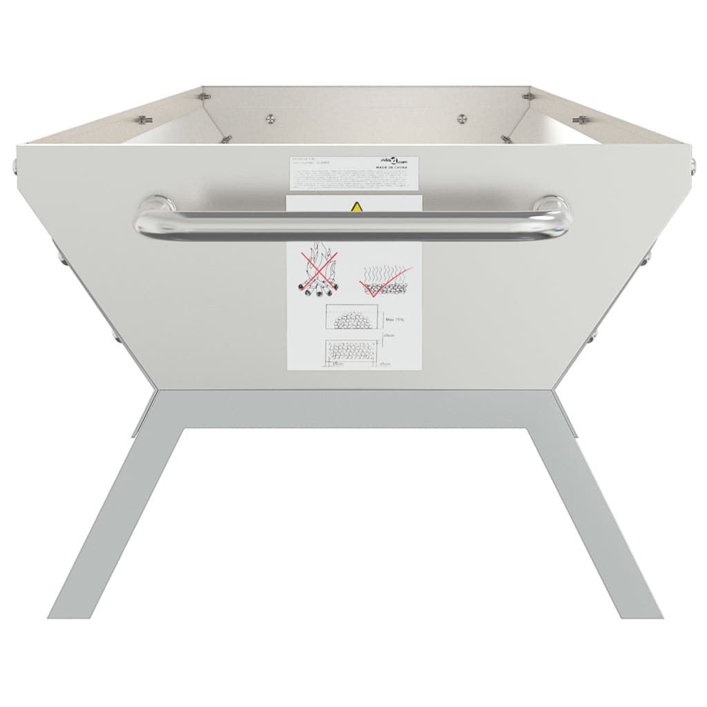vidaXL Barbecueplaat 158x42x31 cm roestvrij staal zilverkleurig - Aashly
