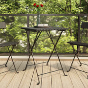 vidaXL Bistrotafel inklapbaar 55x54x71 cm poly rattan zwart