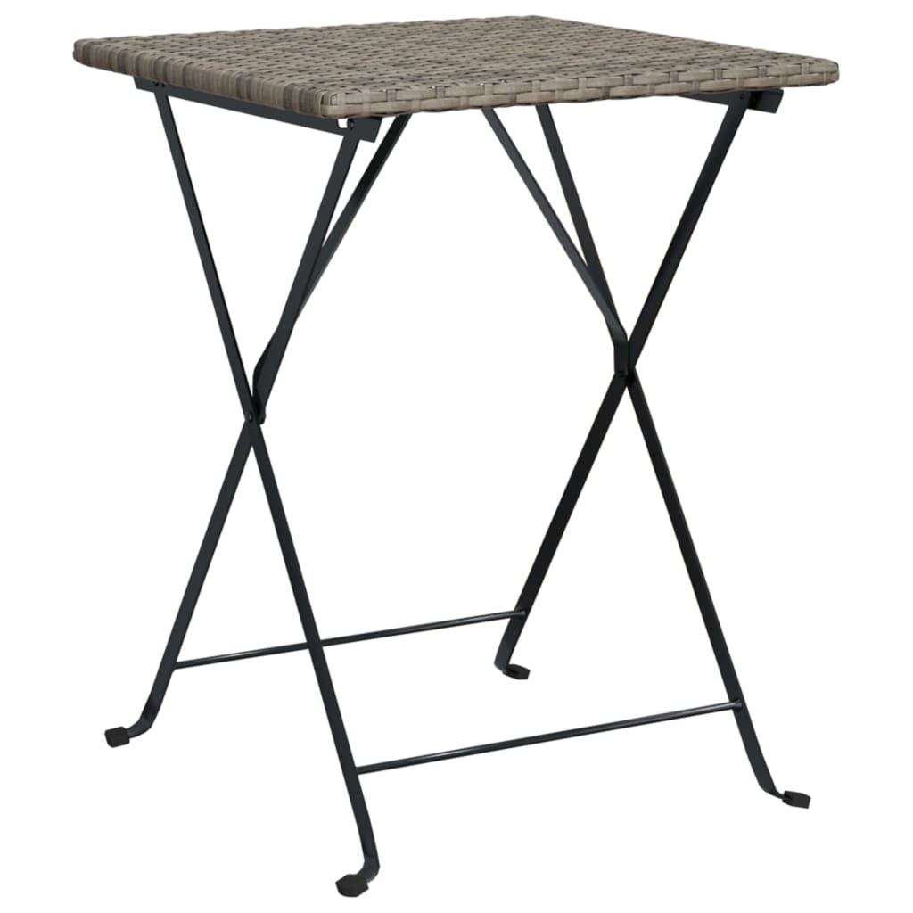 vidaXL Bistrotafel inklapbaar 55x54x71 cm poly rattan zwart