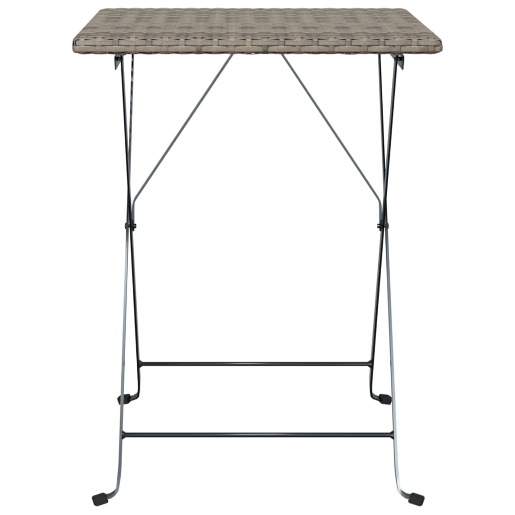 vidaXL Bistrotafel inklapbaar 55x54x71 cm poly rattan zwart