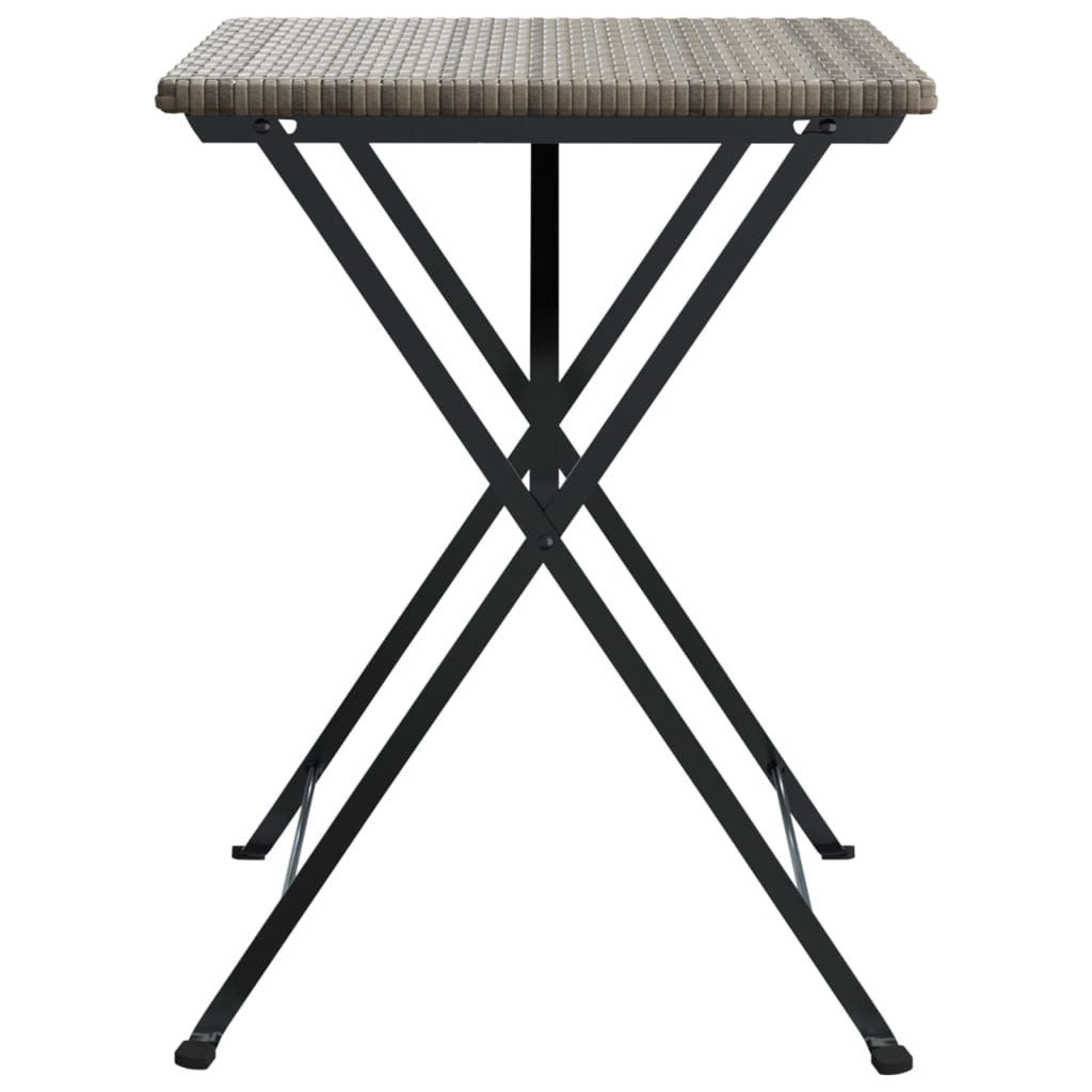 vidaXL Bistrotafel inklapbaar 55x54x71 cm poly rattan zwart