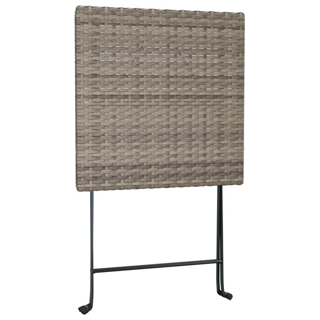 vidaXL Bistrotafel inklapbaar 55x54x71 cm poly rattan zwart