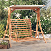 vidaXL Schommelbank met luifel vurenhout met teak afwerking - Aashly