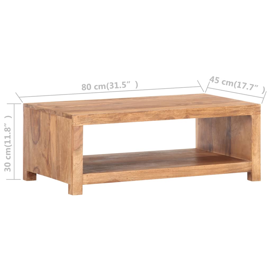 vidaXL Salontafel 80x45x30 cm massief hout