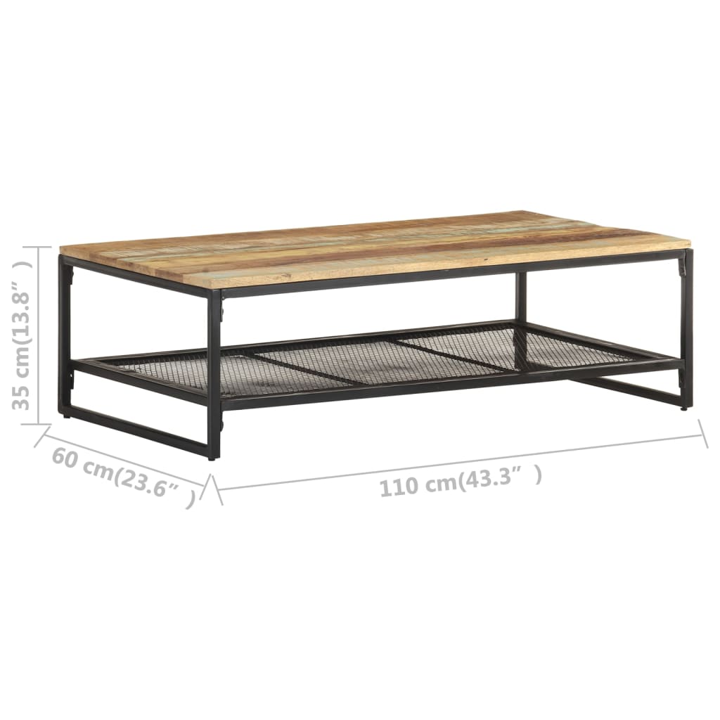 vidaXL Salontafel 110x60x35 cm massief gerecycled hout