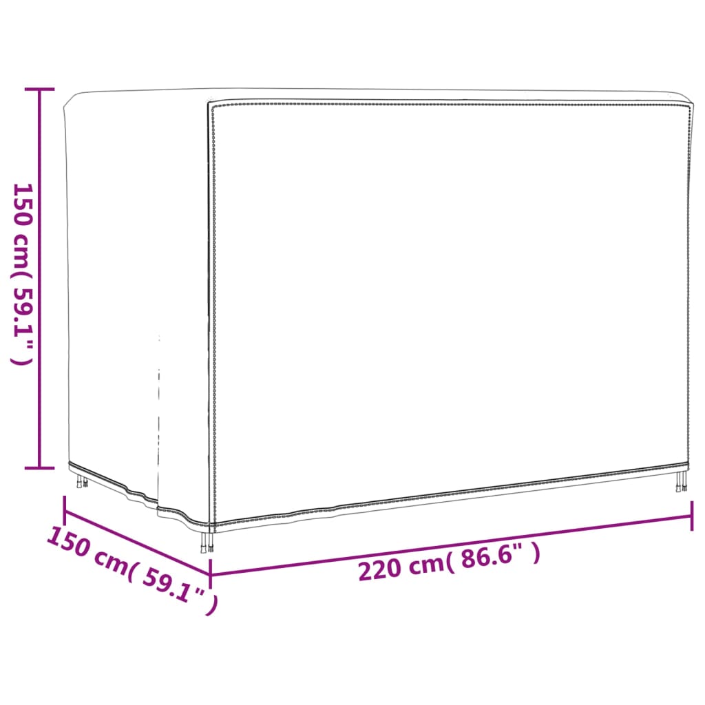 vidaXL Tuinmeubelhoezen 2 st 220x150x150 cm 420D oxford stof
