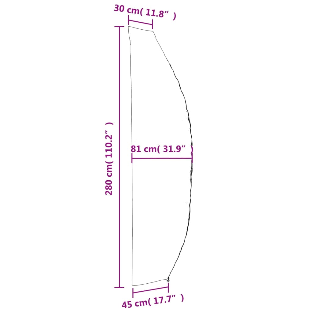 vidaXL Parasolhoezen 2 st 280x30/81/45 cm 420D oxford stof