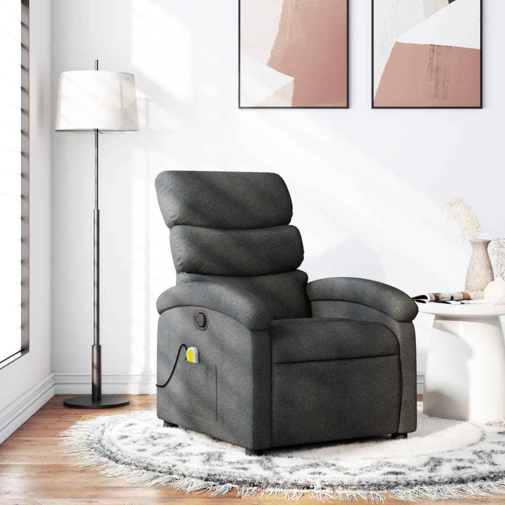 vidaXL Massagestoel met lichtgrijze stof