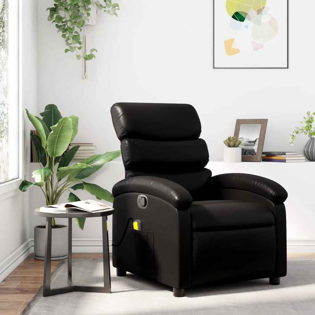 vidaXL Massagestoel van zwart kunstleer