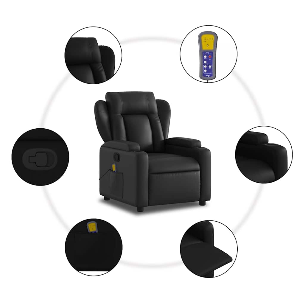 vidaXL Massagestoel van zwart kunstleer