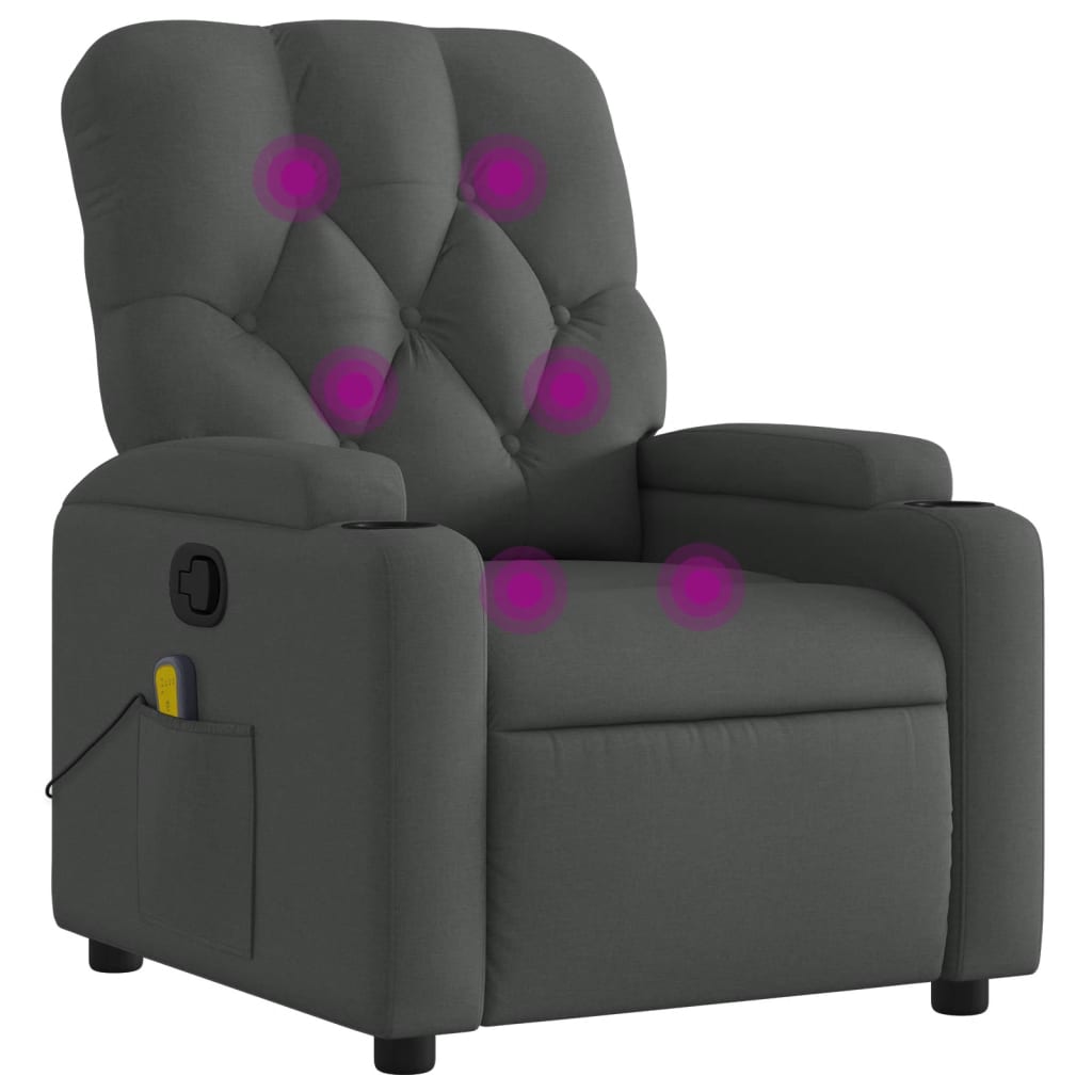 vidaXL Massagestoel met lichtgrijze stof