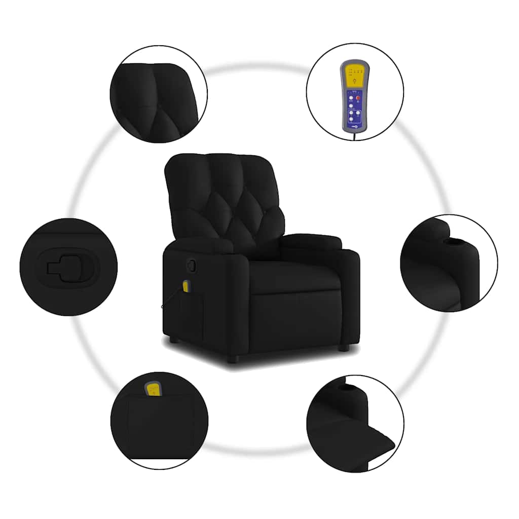vidaXL Massagestoel van zwart kunstleer