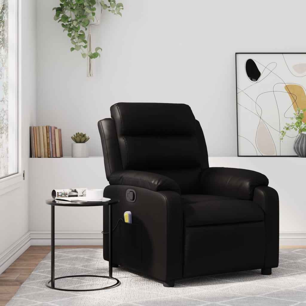 vidaXL Massagestoel van zwart kunstleer