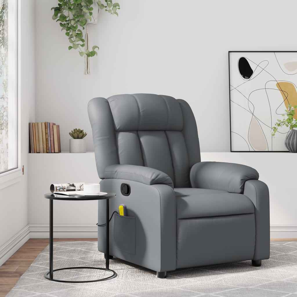 vidaXL Massagestoel van zwart kunstleer