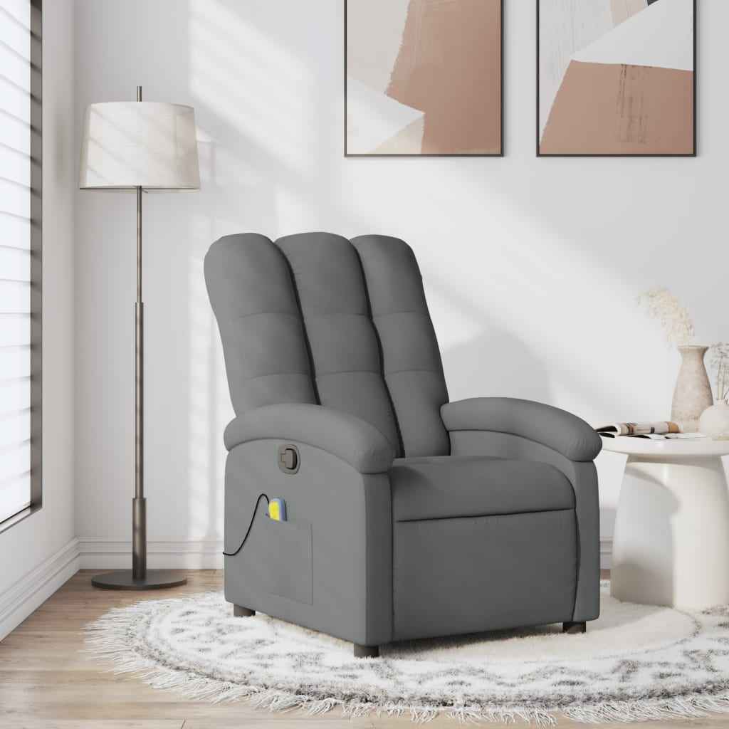 vidaXL Massagestoel met lichtgrijze stof