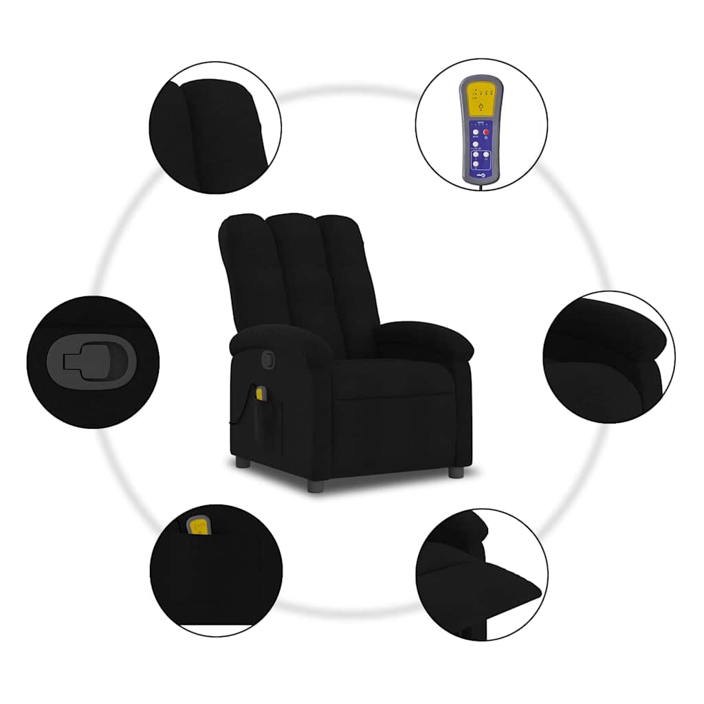 vidaXL Massagestoel met lichtgrijze stof