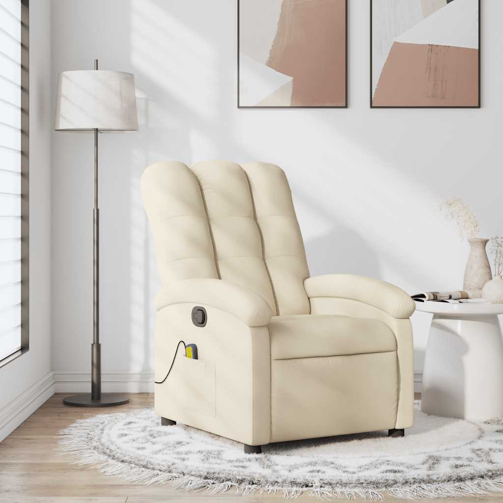 vidaXL Massagestoel met lichtgrijze stof