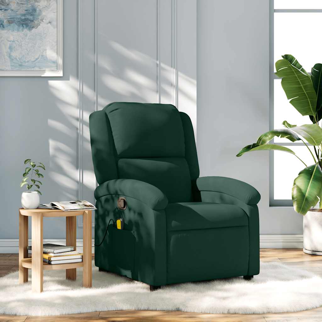 vidaXL Massagestoel lichtgrijs fluweel