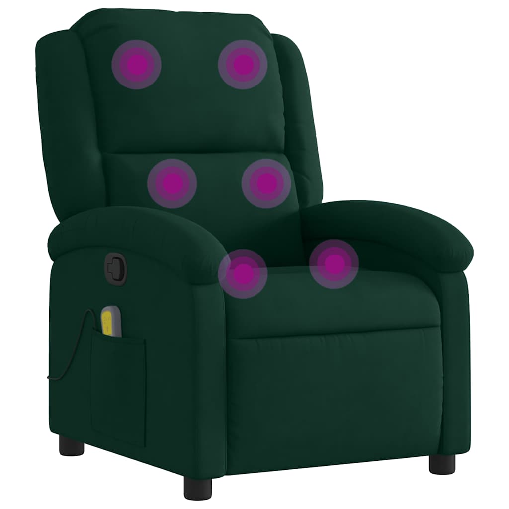 vidaXL Massagestoel lichtgrijs fluweel