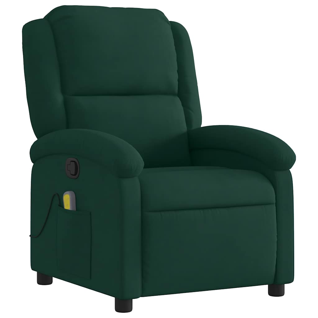 vidaXL Massagestoel lichtgrijs fluweel