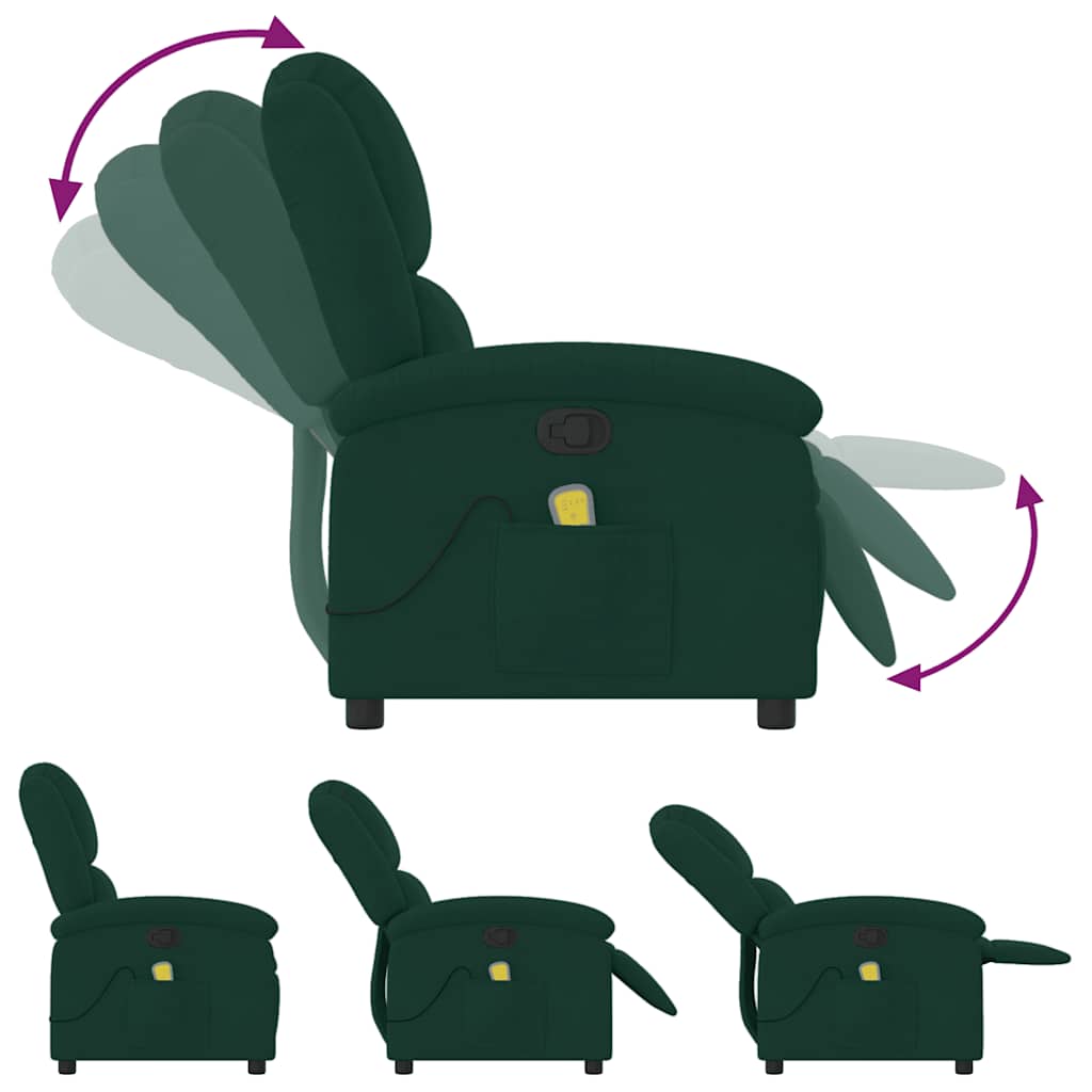 vidaXL Massagestoel lichtgrijs fluweel
