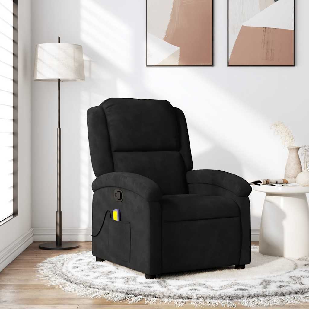 vidaXL Massagestoel lichtgrijs fluweel