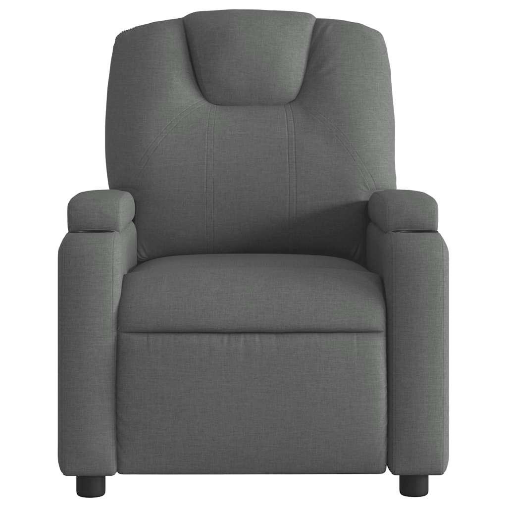 vidaXL Massagestoel in donkergrijze stof