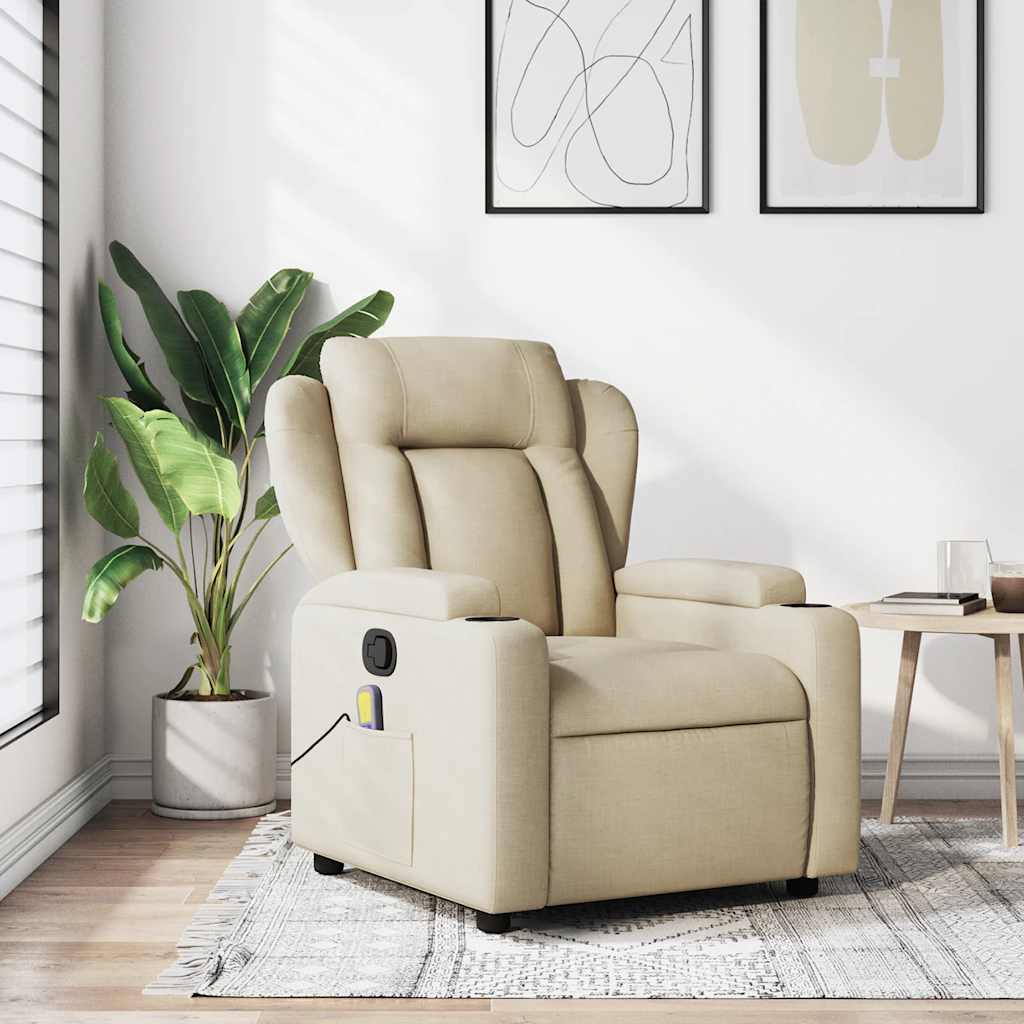 vidaXL Massagestoel met lichtgrijze stof