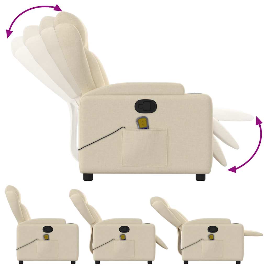 vidaXL Massagestoel met lichtgrijze stof