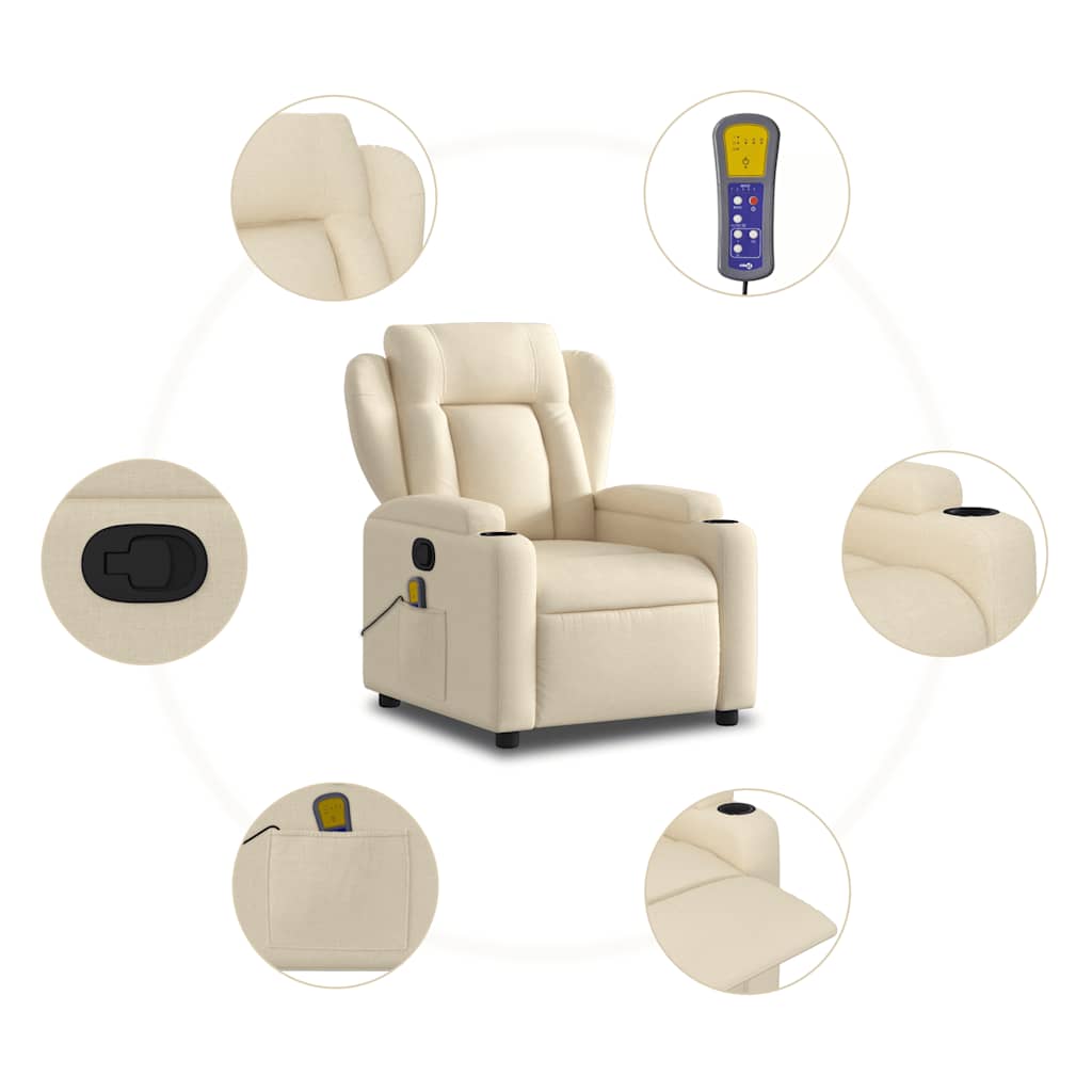 vidaXL Massagestoel met lichtgrijze stof