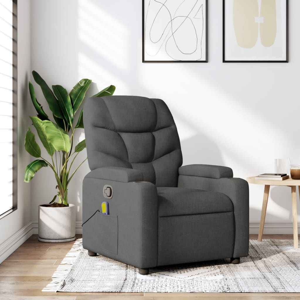 vidaXL Massagestoel met lichtgrijze stof