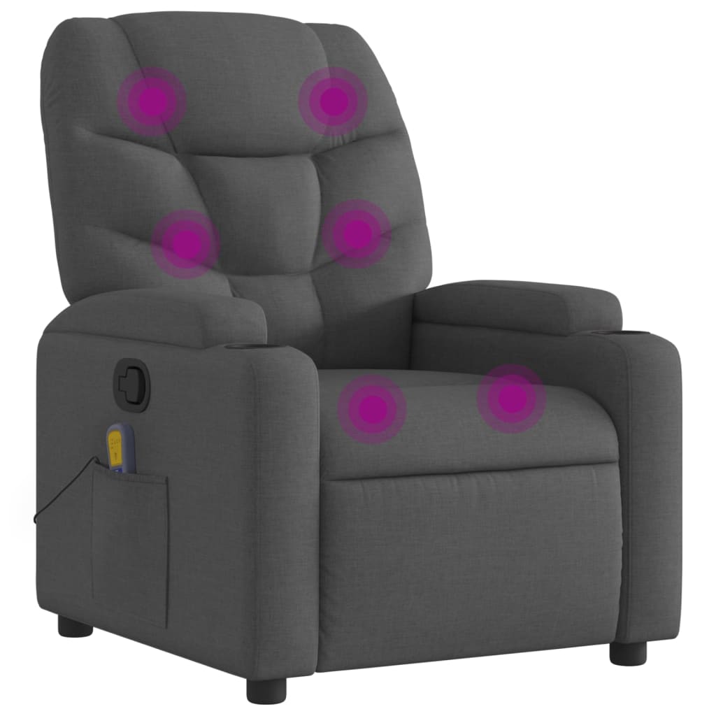 vidaXL Massagestoel met lichtgrijze stof