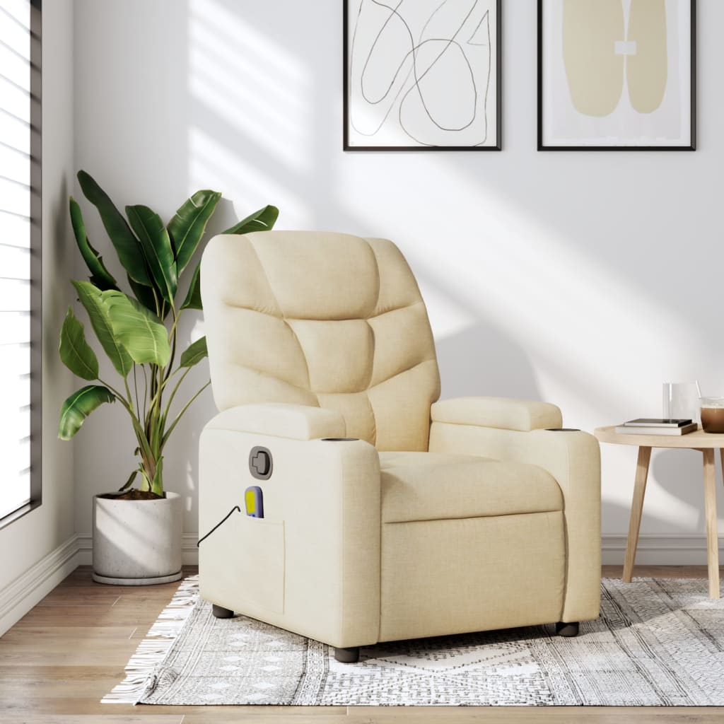 vidaXL Massagestoel met lichtgrijze stof