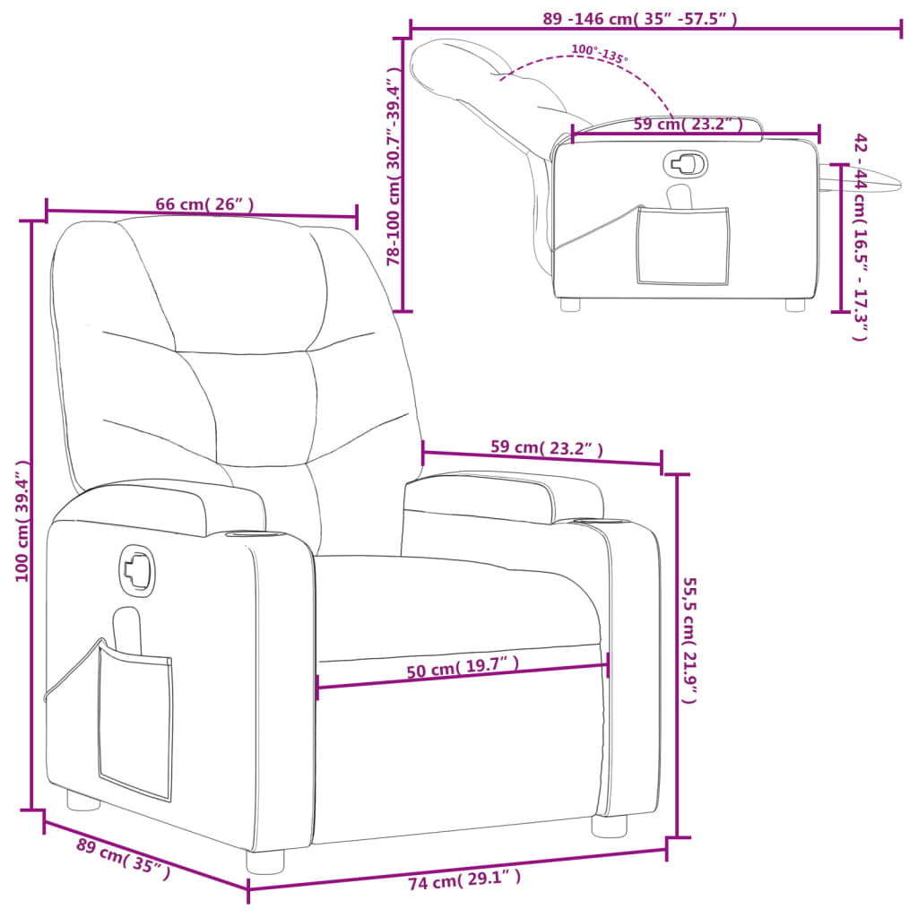 vidaXL Massagestoel van zwart kunstleer