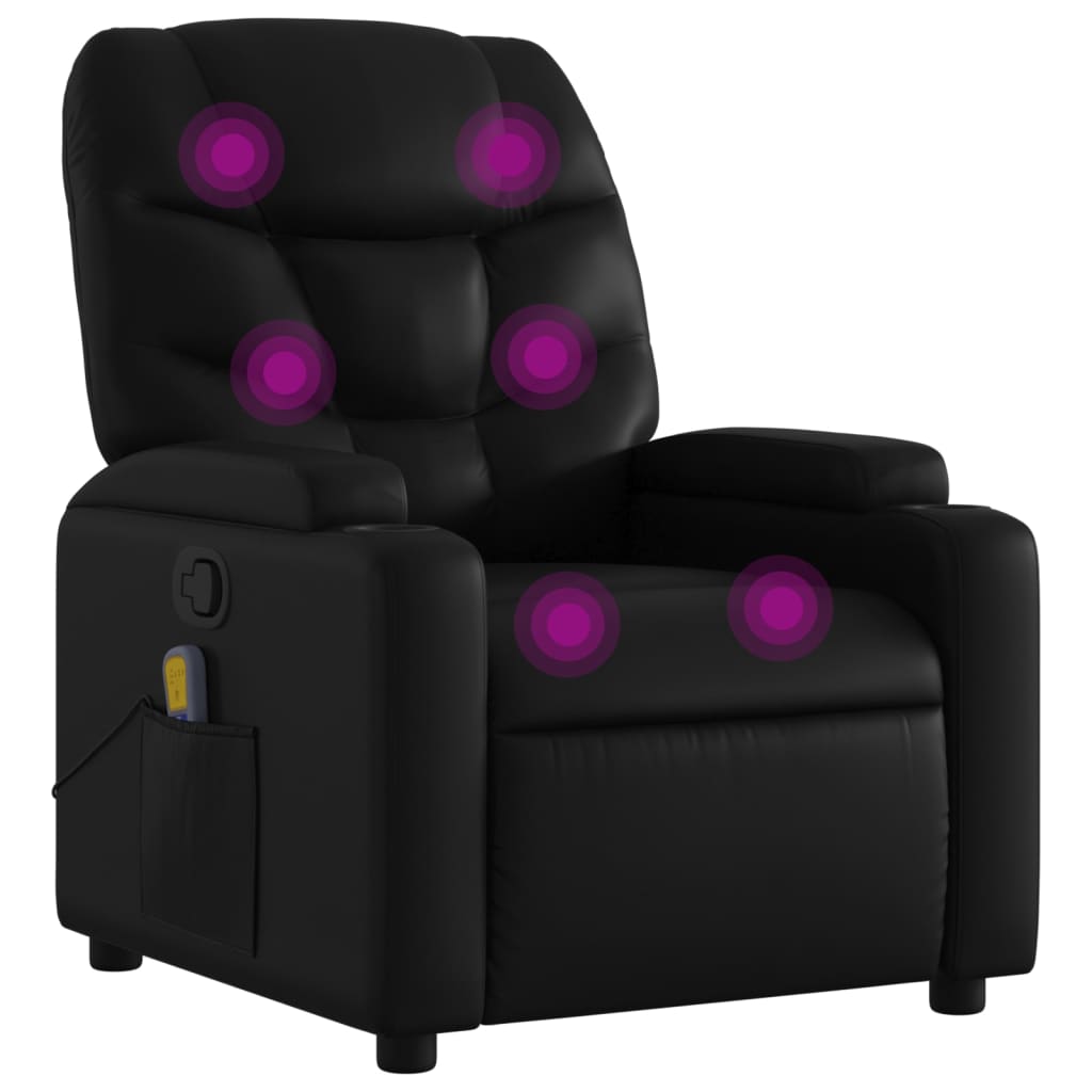 vidaXL Massagestoel van zwart kunstleer
